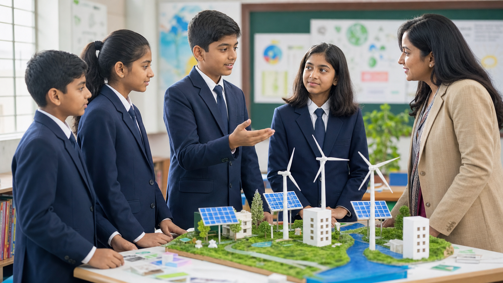 Students presenting a creative classroom learning project