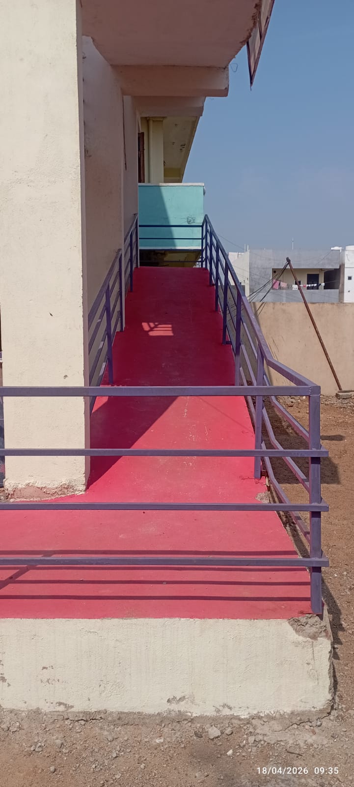 Accessible ramp pathway at the school building