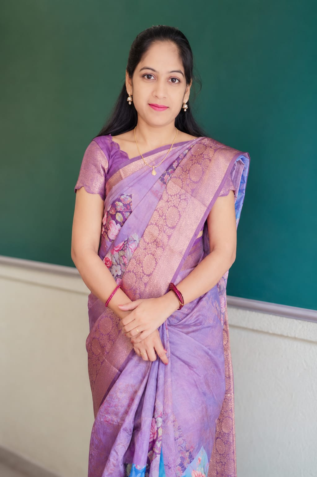 Portrait of B.Swetha, Maths Teacher